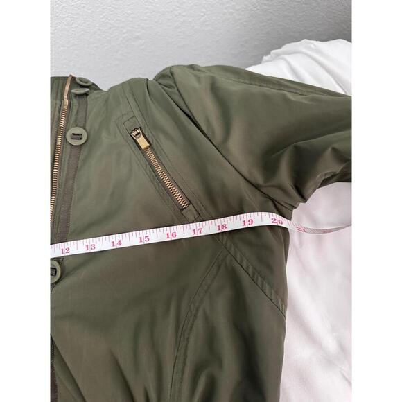 Athleta Olive Green Drawstring Hooded Parka Jacket Small Alpine Camping Outdoor - Picture 12 of 12